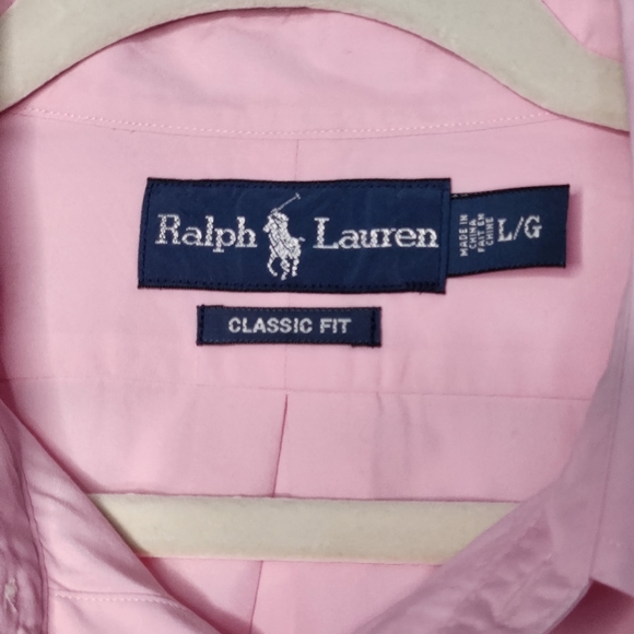 Ralph Lauren Classic Fit Long Sleeve Button Down Shirt Pink Spring Men's Large - Picture 6 of 7